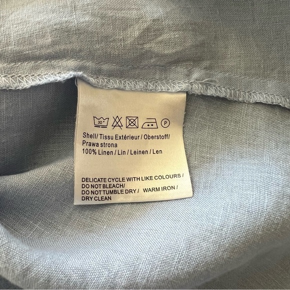 Malvin Hamburg Germany I Love Linen Printed Blouse Top Button Up Shirt Size L. - Picture 7 of 7